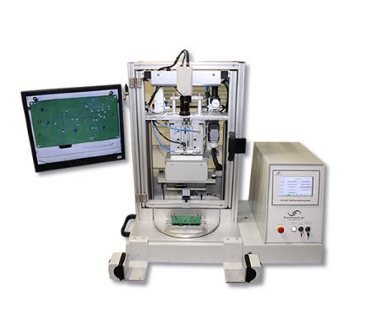 Modulares Heißverstemmsystem als Tischgerät mit umfassender Prozessüberwachung.